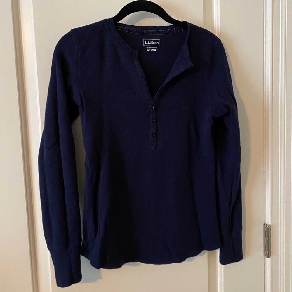 LL Bean Waffle-Knit Henley